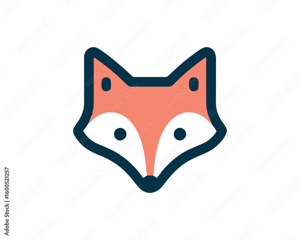 Fototapeta premium Stylish Fox Head Icon Design in a Modern Style