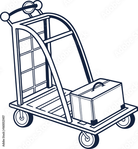 vector art of hand truck dolly with wheels