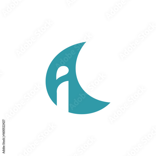 Flat style IC letter logo design