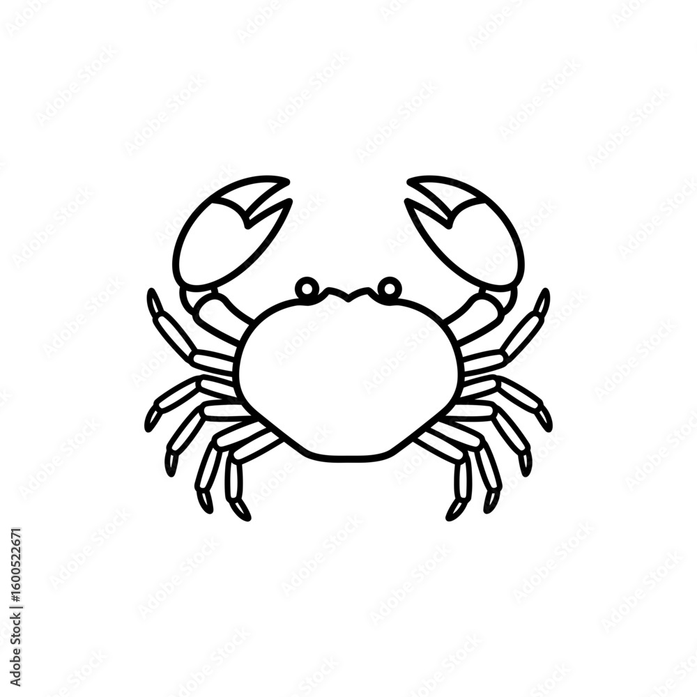 Fototapeta premium Minimal Line Art of a Crab in Outline Style Vector