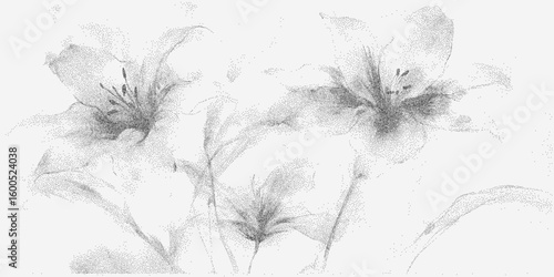 Gritty stipple sketch with halftone dots and paper photocopy texture, sharp threshold contrast for a bold graphic look.