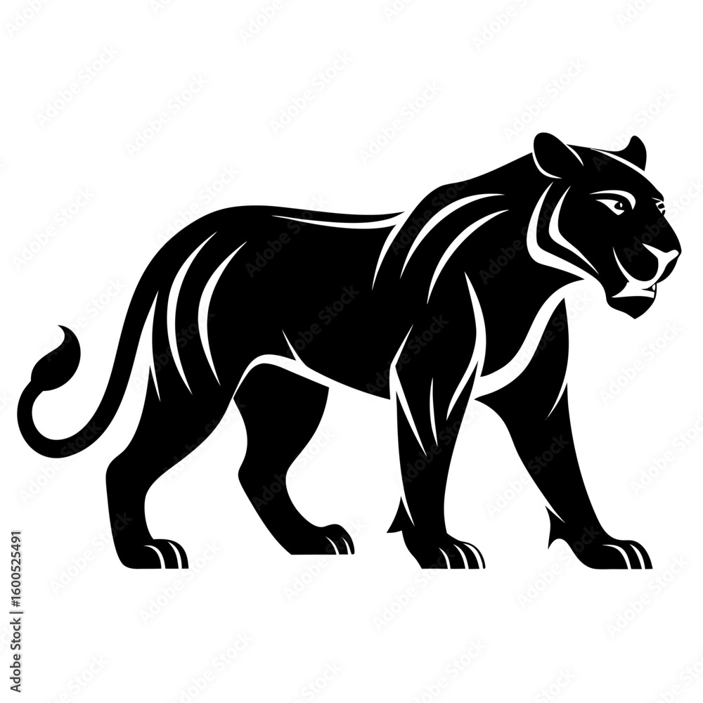 Obraz premium Strong Tiger Silhouette in Motion