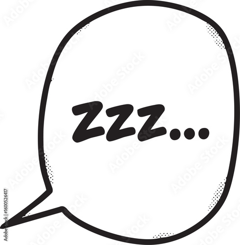 劇画風 眠気・居眠り吹き出し (白黒) - マンガ効果線素材