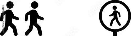 set of A person walking or walk sign flat vector icon for apps and websites
on white background