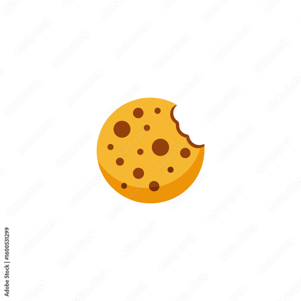 Fototapeta premium chocolate-chip-cookie-with-one-bite-taken.svg