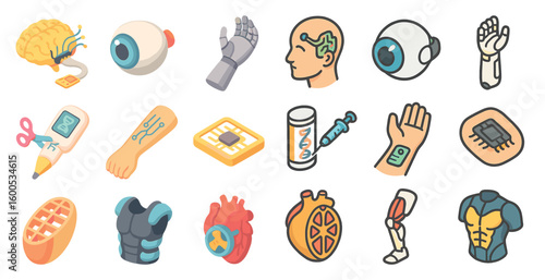 Medical and health isometric icons set – 3d, anatomical, healthcare symbols