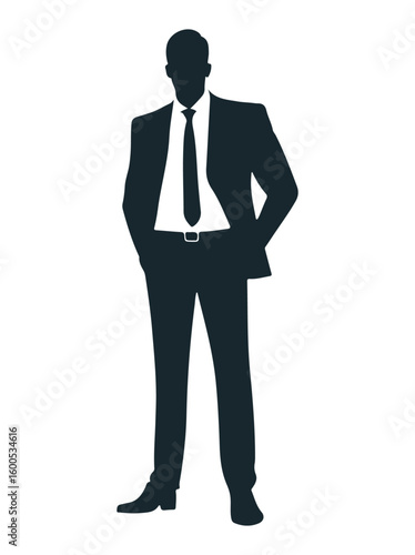 business man silhouette vector illustration on white background