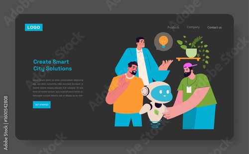 Megapolis Innovation Center. Flat Vector Illustration
