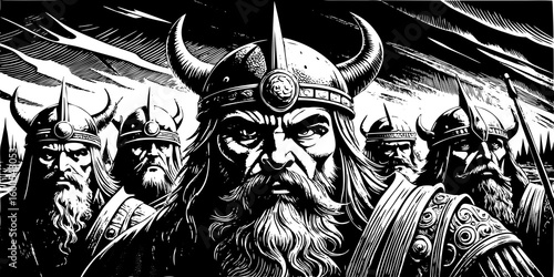 black and white image of a devil