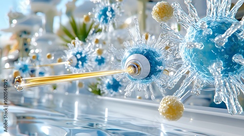 Wallpaper Mural Dark Spiky Cancer Cells Vaporizing in Scientific Visualization Art Torontodigital.ca