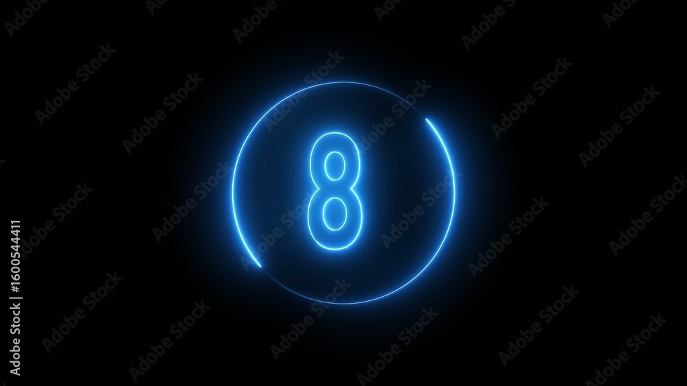 Glowing neon number. Neon counting number 8 text illustration. Glowing neon number. Neon counting number 8 text illustration.