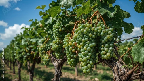 Wallpaper Mural Clusters of Fresh Grapes Dangling from Green Vineyard Foliage Torontodigital.ca