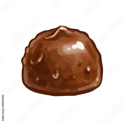 Delicious milk chocolate truffle candy isolated on white background sweet dessert treat
