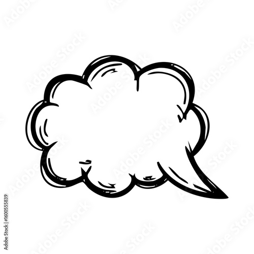 Hand drawn speech bubble vector illustration for comic book dialog and thought cloud communication concept