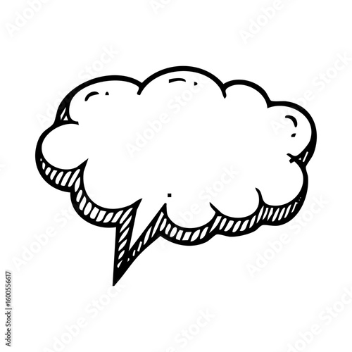 Hand drawn doodle speech bubble vector illustration for comic strip dialog balloon and thought cloud text box message 100