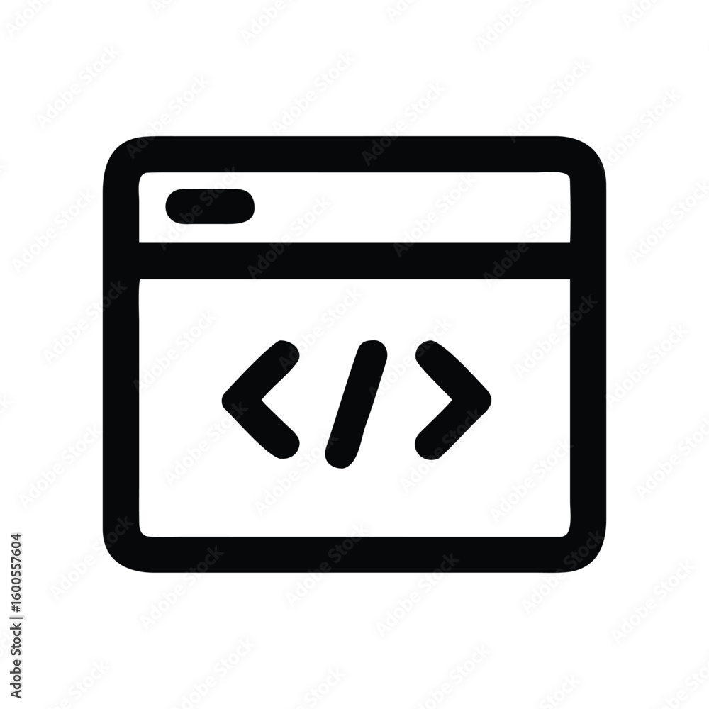 Black and White Code Window Graphic Element Black and White Code Window Graphic Element
