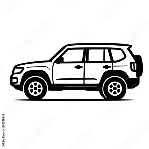 black and white suv side view clip art preview