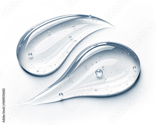 two strokes crystal clear cosmetic gel on white background