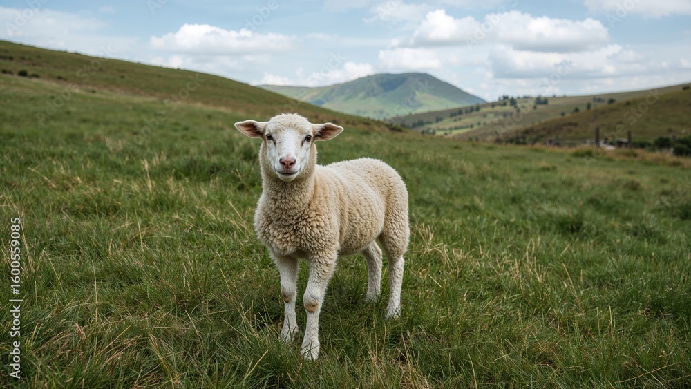 Fototapeta premium Animals roaming freely on upland grasslands