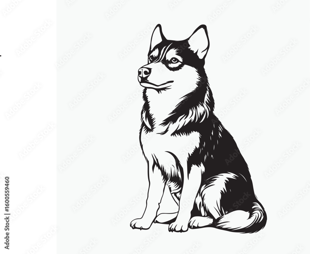 Fototapeta premium black and white dog