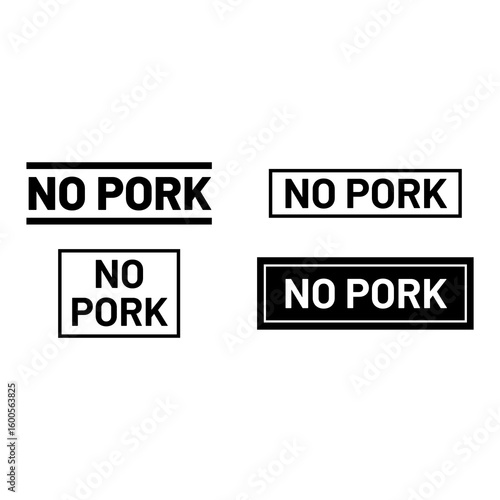 Clean pork free symbol pack for halal product design