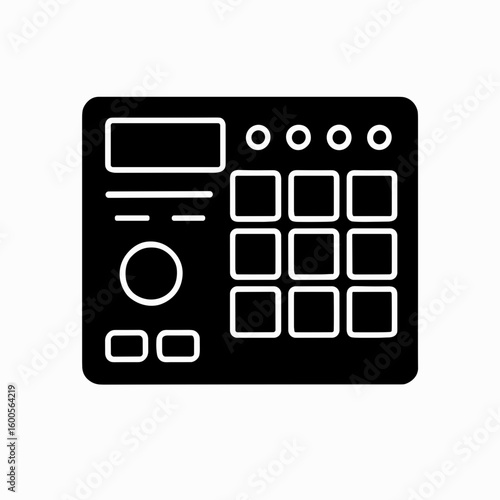 Beat Machine Icon Representing Electronic Music Production (Filled)