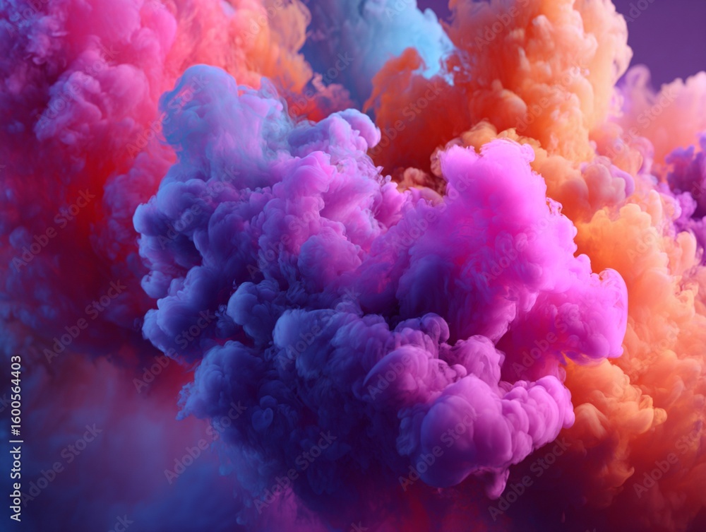 Fototapeta premium Abstract Colored Smoke with Neon Hues, Hypnotic Composition