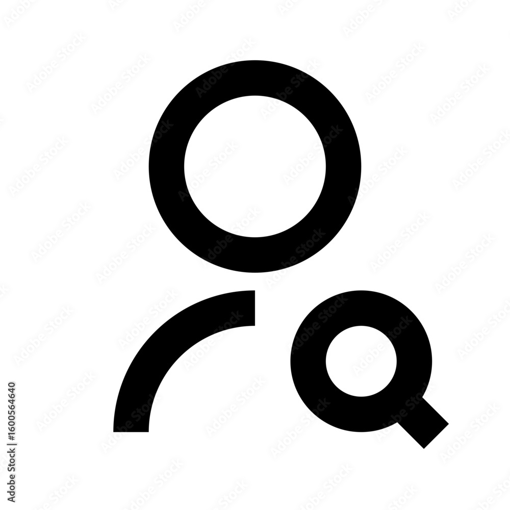 User search icon, outline symbol to find or look up a person User search icon, outline symbol to find or look up a person