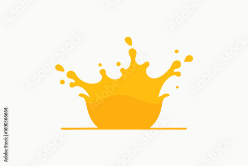 Dynamic splash of golden liquid representing fluid pour or beverage with white background