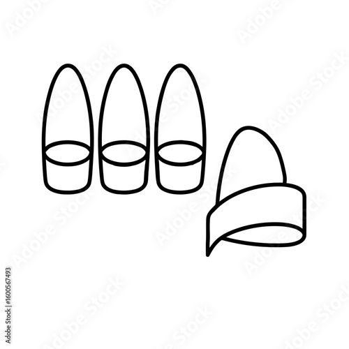 Finger Picks Icon Representing String-Plucking Accessories (Outline)