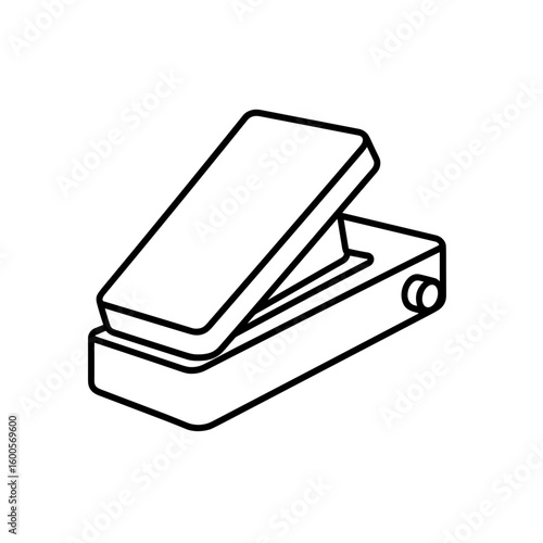 Wah-Wah Pedal Icon in Black Outline Representing Guitar Effect and Tone Control (Outline)