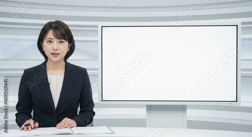 Fototapeta 日本の女性ニュースキャスター