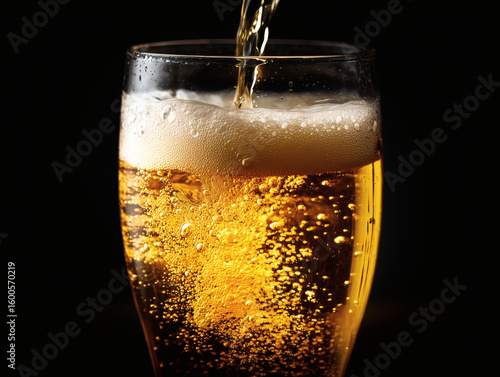 Wallpaper Mural 泡立つグラスに注がれるビールのクローズアップ Torontodigital.ca