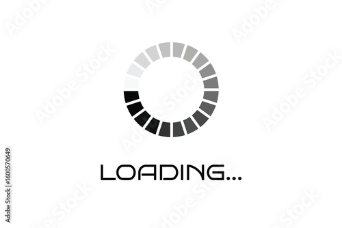 Loading screen animation black and white icon logo vector