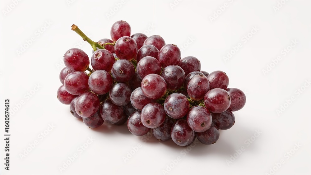 Group of ruby-colored grapes on a plain white surface Group of ruby-colored grapes on a plain white surface