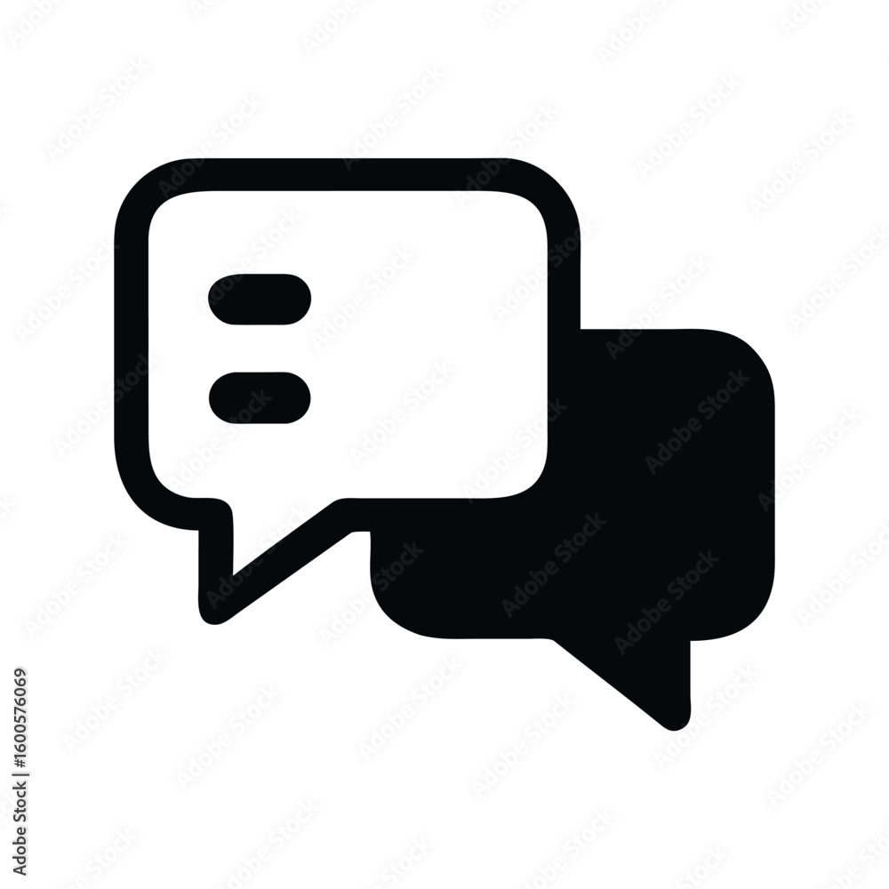 Clean conversation bubbles vector icon illustration Clean conversation bubbles vector icon illustration