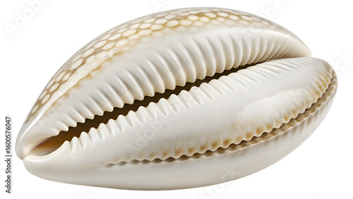 seashell white cowri isolated on transparent background