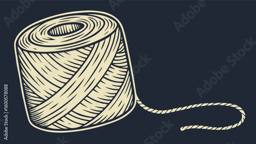 Vintage string twine rope roll vector illustration for crafting and packaging design elements idea is here