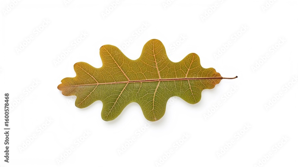 Naklejka premium Oak leaf cluster displayed on a white surface close-up
