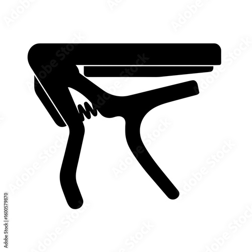Guitar Capo Icon Representing Instant Key Change and Chord Ease (Filled)