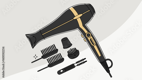 Hair dryer with attachments professional styling tool for salon and home hair care appliance for women