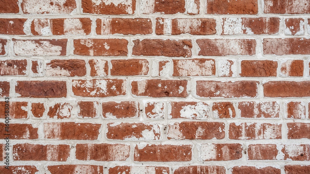 Fototapeta premium Patterned backdrop featuring worn brick or block wall texture