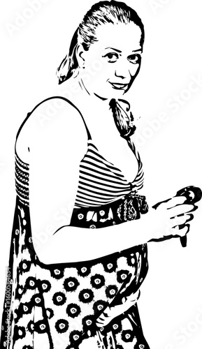 Pregnant woman counting contractions