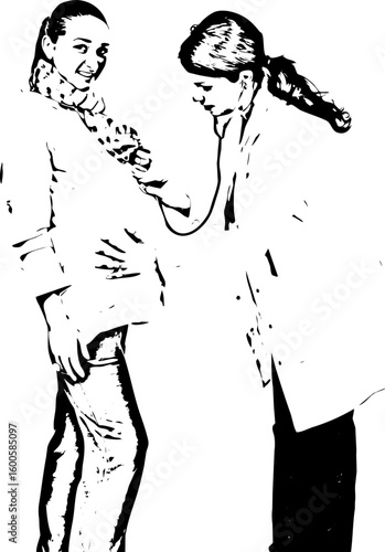 Doctor examine pregnant woman belly