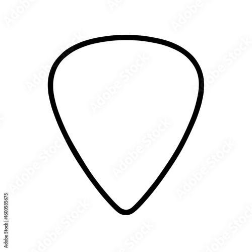 Guitar Pick Icon Representing String-Plucking Accessory (Outline)