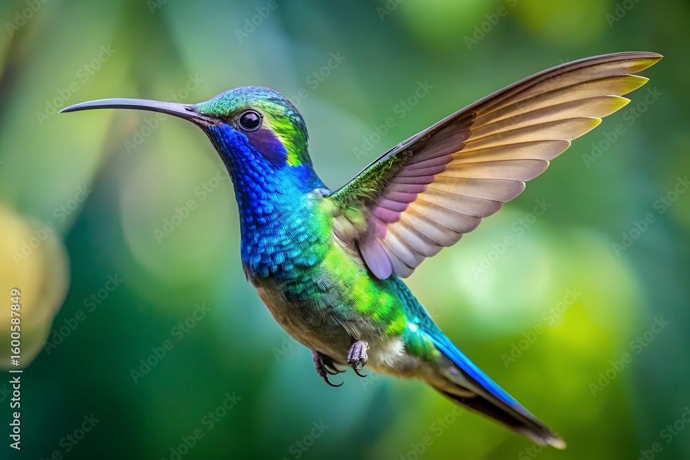 Fototapeta premium Colorful Hummingbird in Flight