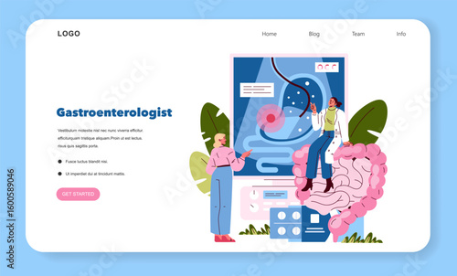 Gastroenterologist Consultation Illustration with Diagram