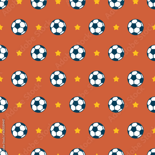 Fun Football Theme Sport Soccer Ball Pattern. Ideal for sport-themed, kid apparel, game merchandise, school projects, and fan-based soccer graphics. Perfect for football and athletic-inspired pattern.
