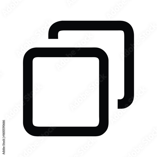 Modern duplicate icon with bold outlined style