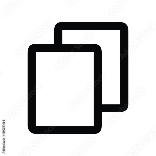 Duplication icon, representing copy or clone functionality for digital interfaces.